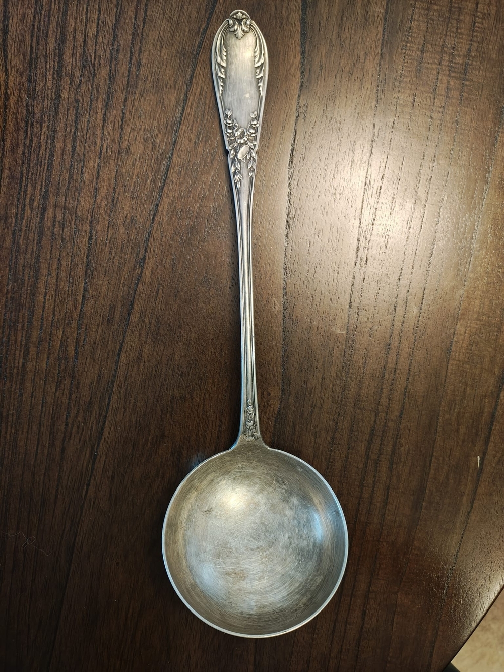 Silver-Color Floral Handle Serving Ladle - Brand Unspecified